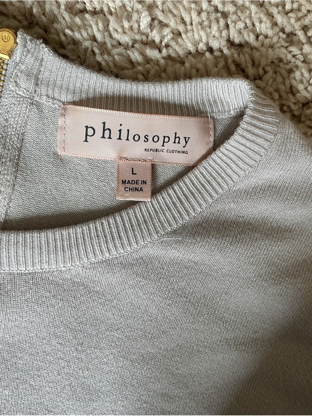 Philosophy light gray crewneck sweater